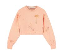 Palm Angels Womens Painted Cropped Sweatshirt - Pink - S - Pink - 100% Cotton