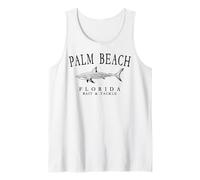 Palm Beach Florida Shark Vintage Black Art Fishing Tank Top