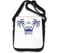 Palm Beach Minimalist Island Sunset Logo Shoulder Bag White