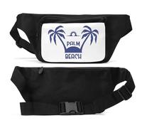Palm Beach Minimalist Island Sunset Logo Unisex Waist Bag Black