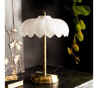 Palm Desert Island Table Lamp in Brass/White White