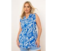 Palm Frill Wrap Top Yours Blue 18