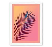 Palm Frond in Bloom Botanical Framed Wall Art Print A1 (84.1×59.4cm) White, Wall Decor for Living Room, Bedroom, Office & Home, Ready to Hang, Art Gift