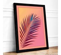 Palm Frond in Bloom Botanical Framed Wall Art Print A3 (42×29.7cm) Black, Wall Decor for Living Room, Bedroom, Office & Home, Ready to Hang, Art Gift