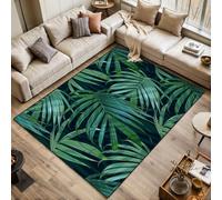 palm frond Tropical leaves seamless Banana leaf Area Rugs Living Room Large 120x170 cm Washable Vintage Soft Rug Modern Non Slip Floor Carpet Mat for Bedroom Kitchen Dining Room