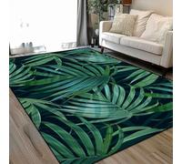 palm frond Tropical leaves seamless Banana leaf Area Rugs Living Room Large 160x230 cm Washable Vintage Soft Rug Modern Non Slip Floor Carpet Mat for Bedroom Kitchen Dining Room