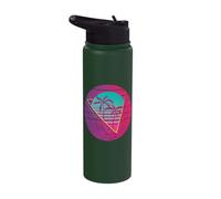 Palm Geometric Vaporwave Retrowave 80's Throwback 90's Stainless Steel Insulated Water Bottle