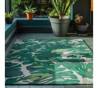 Palm Green Wool Handmade Luxurious Modern Easy To Clean Natureprint Dining Room Bedroom And Living Room Rug-120Cm X 170Cm