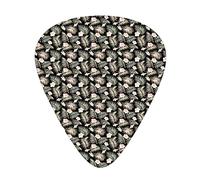 Palm Guitar Picks 12 Pack Universal ABS Guitar Picks,Hand Drawn Graphic with Tropical Flora on Exotic Leaves Print,for Acoustic and Electric Guitar,Charcoal Grey Blush