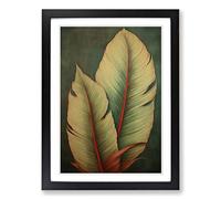 Palm Leaf Classicism Framed Print | A2 Black Framed Wall Art | Ready to Hang | Modern Floral Picture | Living Room Bedroom Lounge Office