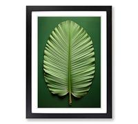 Palm Leaf Conceptual Framed Print | A2 Black Framed Wall Art | Ready to Hang | Modern Floral Picture | Living Room Bedroom Lounge Office