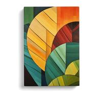 Palm Leaf Constructivism Art No.3 Canvas Print | Gallery Wrapped 30mm Frame Wall Art | 30x20 inches | Ready to Hang | Modern Floral Picture | Living Room Bedroom Lounge Office