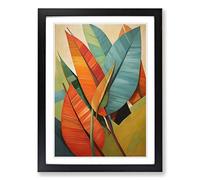 Palm Leaf Dadaism Framed Print | A2 Black Framed Wall Art | Ready to Hang | Modern Floral Picture | Living Room Bedroom Lounge Office