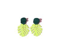 Palm Leaf Earrings for Women Boho Geometric Alloy Colourful Hollow Leaf Stud Earrings Statement Handmade Palm Leaves Dangle Earrings for Women Gifts Summer Beach Jewelry, Metal, metal