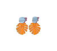 Palm Leaf Earrings for Women Boho Geometric Alloy Colourful Hollow Leaf Stud Earrings Statement Handmade Palm Leaves Dangle Earrings for Women Gifts Summer Beach Jewelry, Metal, metal