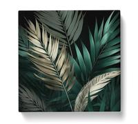 Palm Leaf Graphic Art Canvas Print | Gallery Wrapped 30mm Frame Wall Art | 20x20 inches | Ready to Hang | Modern Floral Picture | Living Room Bedroom Lounge Office