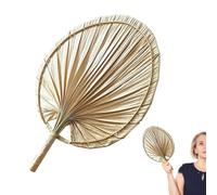 Palm Leaf Hand Fan - Woven Raffie, Natural Cooling Design | Handmade Summer Breeze Fan for Wedding Favour Program, Decorative Leaf Fan for Outdoor Ceremony, Home, Camping or