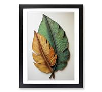 Palm Leaf Informel Framed Print | A2 Black Framed Wall Art | Ready to Hang | Modern Floral Picture | Living Room Bedroom Lounge Office