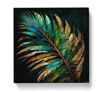 Palm Leaf Neo Impressionism Canvas Wall Art Print 20x20 Inch