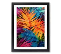 Palm Leaf Pop Framed Wall Art Print A2 Black
