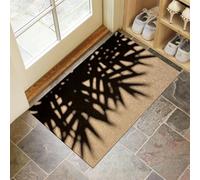 Palm Leaf Shadows Door Mats Indoor, 50 x 80 cm Washable Inside Door Mat, Abstract Beach Low Profile Non-slip Doormats, Absorbent Entrance Rug for Front Back Door Floor - Brown