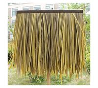 Palm Leaf Simulation Thatch Tile Artificial Flame Retardant Plastic Straw Farmhouse Gazebo Thatch Roof Decoration Fake Straw Wooden House Decoration(Yellow b,1pcs)