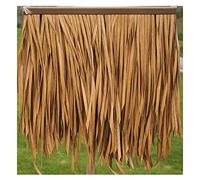 Palm Leaf Simulation Thatch Tile Artificial Grass Flame Retardant Plastic Straw Farmhouse Gazebo Thatch Roof Decoration Fake Straw(Yellow b,8pcs)