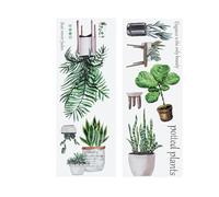 Palm Leaf Wall Decals Removable Tropical Leaves Flowers Wall Stickers Home Living Room Decorative Green Plants DIY Sticker(Q04)