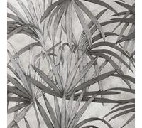 Palm Leaf Wallpaper by Fine Decor: Textured Grey Glitter, 64cm Pattern, Heavyweight Vinyl, 10m Roll (M95625)