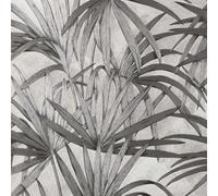 Palm Leaf Wallpaper Fine Décor Textured Heavyweight Vinyl Tropical Grey Glitter
