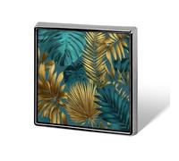 Palm Leaves And Tropical Plants Unisex Brooches & Pins Square Lightweight Lapel Badge Jewelry for Clothing Shawl Hat