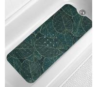 Palm Leaves Bathtub Mat Non Slip 40x16in Palm Leaves Extra Long Bath Mat for Tub Bohemian Abstract Art Anti Slip Shower Mat for Bathroom with Large Drain Holes and Suction Cups Quality Bath Mats Decor
