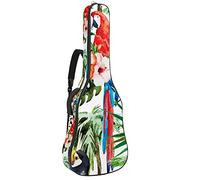 Palm Leaves Bird Flower Guitar Gig Bag Guitar Backpack with Adjustable Shoulder Strap Guitar Case for Under 42 Inch Bass Classical Folk Guitar