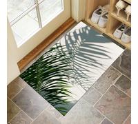 Palm Leaves Door Mats Indoor, Plant Shadows Non-Slip Low Profile Doormat Washable Dirt Trapper Mat for Entrance, Inside, Kitchen, Front Door Mat - 50 x 80 cm, Green
