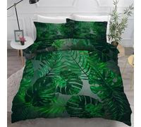Palm Leaves Duvet Cover Single Monstera Bedding Quilt Cover 2 Pcs, 3D Tropical Plants Print Reversible Bedding Set Ultra Soft Brushed Microfiber Bed Set Bedroom Decor, 1 Pillowcase b5119