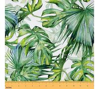 Palm Leaves Fabric by The Yard,Green Tropical Leaves Decorative Fabric for Adults Sewing Lovers,Wild Plants Rustic Style Fabric for DIY Upholstery and Home Accents,1 Yard