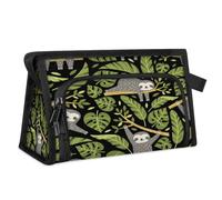 Palm Leaves Funny Sloth Travel Toiletry Bag for Women Men Girls Boys Multifunctional Makeup Pouch Bag Wash Toiletries Cosmetic Organizer Shower Bag