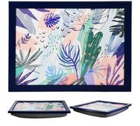 (Palm Leaves) GEEZY Large Wooden Bean Bag Cushioned Lap Tray - 44 x 34cm