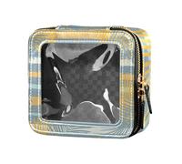 Palm Leaves Makeup Bag Tropical Yellow Transparent Small Leather Toiletry Bag Mini Makeup Containers for Women, Multi, 1 Size, Colorful, multi-coloured, 1 size, Colorful