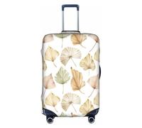 palm leaves print Washable Travel Luggage Cover Abstract Colorful Print Luggage Suitcase Protector, White, Small, White, Small