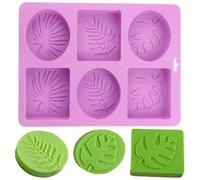Palm Leaves Silicone Mould, Palm Leaf Mould, 6 Cavity Leaf Soap Making Silicone Mould, Rectangular and Oval Moulds, Pudding Bowls, Lotion Wax Supplies for Resin Plaster Clay