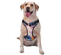Palm Leaves White Orchids No Pull Dog Harness Adjustable Reflective Oxford Easy Control Medium Large Dog Harness
