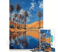 Palm Oasis Reflection 1000 Piece Jigsaw Puzzles for Teenagers Jigsaw Boost Recall Soothing Play Tight Edge Premium Gift (50x75cm)