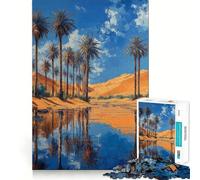 Palm Oasis Reflection Jigsaw Puzzle 1000 Piece for Adults Logic Boost Toy Together Fun Premium Edge Stylish Gift (38x26cm)