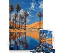 Palm Oasis Reflection Jigsaw Puzzles 1000 Pieces for Teenagers Recall Boost Serene Time Smooth Cut Elegant Gift (38x52cm)