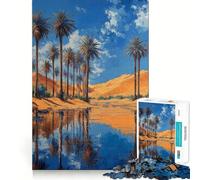 Palm Oasis Reflection Jigsaw Puzzles 1000 Pieces for Teenagers Recall Boost Serene Time Smooth Cut Elegant Gift (38x52cm)