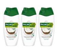 Palm - olive Naturals Coconut and Milk Shower Cream 250ml x 3 Plant Based Milk Bath Wash Moisturising Soft Skin with Welari Thank You Card | (3pack) (3x250ml)