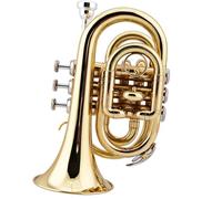 Palm Portable Trumpet B Flat Pocket Cornet Brass Band Playing Adult Musical Instrument Paint Gold