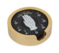 Palm Reading Coaster Set | 4 Piece Set | Black | Circle - 11 cm x 3 cm