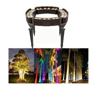 Palm Ring Tree Light Outdoor IP65 Waterproof Die-cast Aluminum LED Tree Shooting Lights for Villa Garden Landscape Lighting(Green,4 Lights)